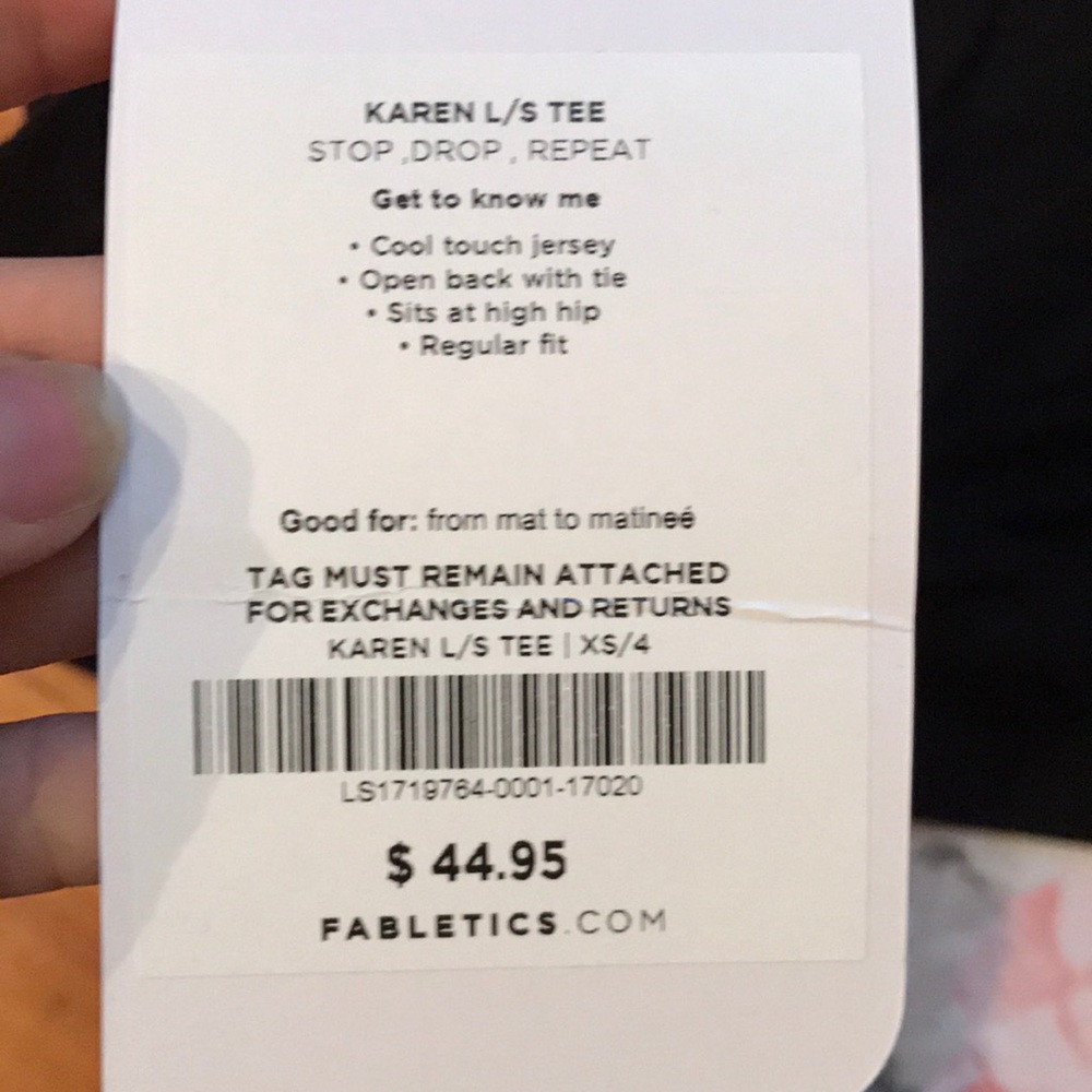 NWT Fabletics Open Back Karen Shirt - Picture 5 of 5